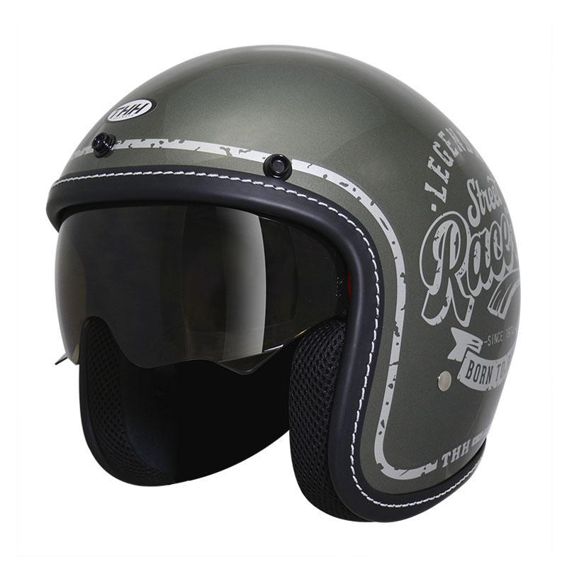 【THH】T-383A Racers -男女款 安全帽 內藏墨鏡安全帽 3/4安全帽 四分之三安全帽 美式復古安全帽-細節圖5