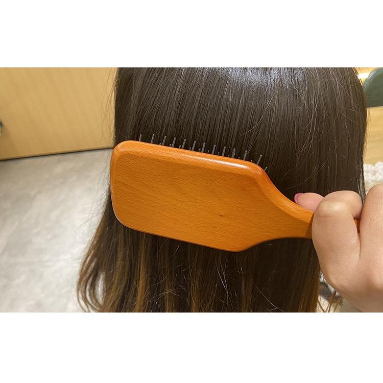 【台灣現貨】氣墊梳 實木氣囊梳 美髮氣墊梳 排骨美髮木梳 家用按摩梳子 櫸木梳子 頭皮按摩 血液循環 不打結 撫平毛躁-細節圖7