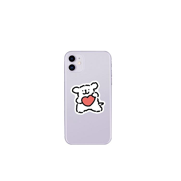 韓國卡通ins 療癒 馬爾濟斯 線條小狗  手繪可愛貼紙 iPad貼紙 手機貼紙 筆電貼紙 行李箱貼紙 旅行箱貼紙-細節圖3