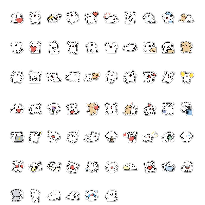 韓國卡通ins 療癒 馬爾濟斯 線條小狗  手繪可愛貼紙 iPad貼紙 手機貼紙 筆電貼紙 行李箱貼紙 旅行箱貼紙-細節圖4