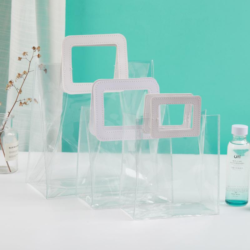 【台灣現貨】透明手提袋 PVC 方形手提袋 禮品袋 生日禮物袋 簡約文青 開店誌慶 精緻禮物袋 畢業禮物袋-細節圖5