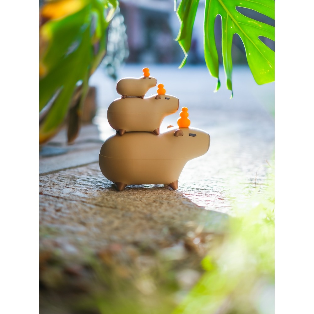 水豚君 疊疊樂 水豚公仔 磁吸三件組 3D列印 可愛的東西 小廢物 水豚君公仔 舒壓小物 解壓玩具-細節圖3