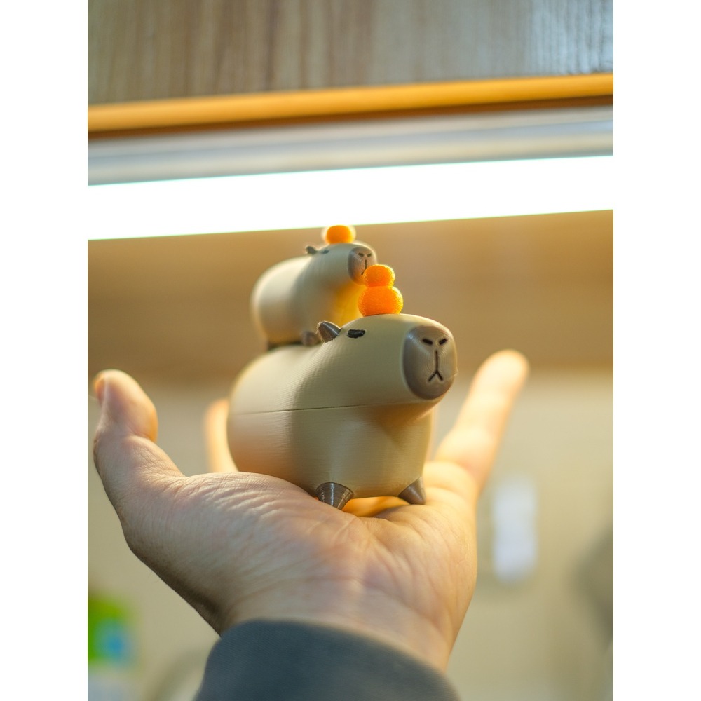 水豚君 疊疊樂 水豚公仔 磁吸三件組 3D列印 可愛的東西 小廢物 水豚君公仔 舒壓小物 解壓玩具-細節圖5