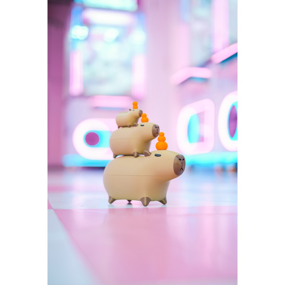 水豚君 疊疊樂 水豚公仔 磁吸三件組 3D列印 可愛的東西 小廢物 水豚君公仔 舒壓小物 解壓玩具-細節圖6