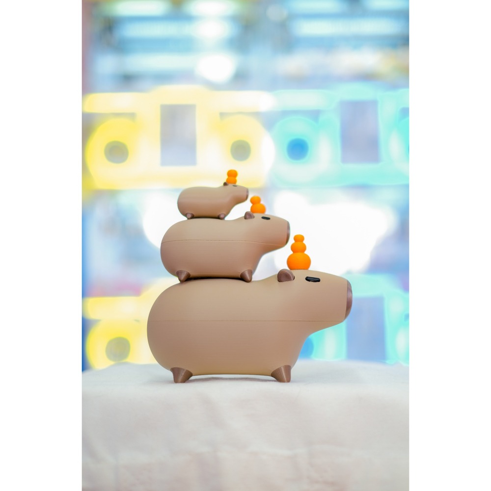 水豚君 疊疊樂 水豚公仔 磁吸三件組 3D列印 可愛的東西 小廢物 水豚君公仔 舒壓小物 解壓玩具-細節圖9