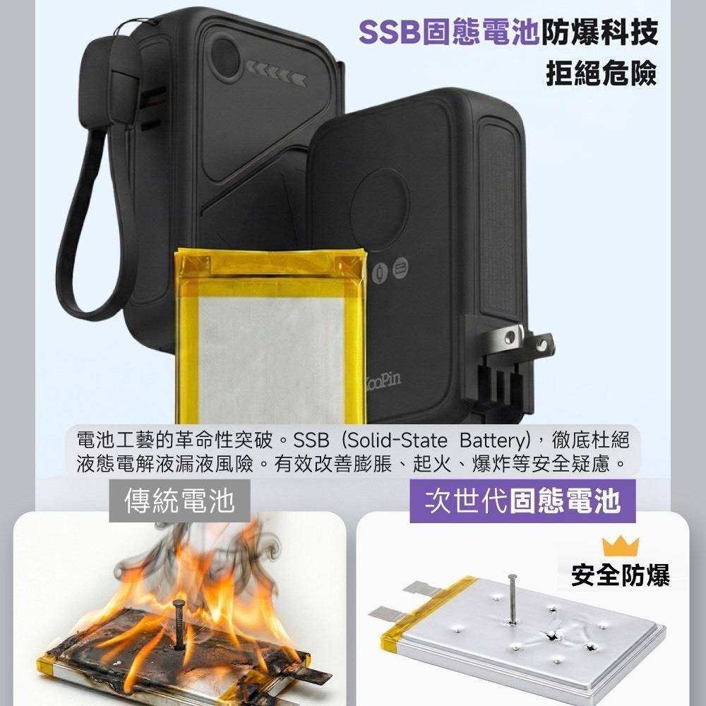 KooPin 固態電池 行動電源 行充 行動充 行充電源 無線充電 MagSafe 充電寶 磁吸充電 無線充 行動充電-細節圖3