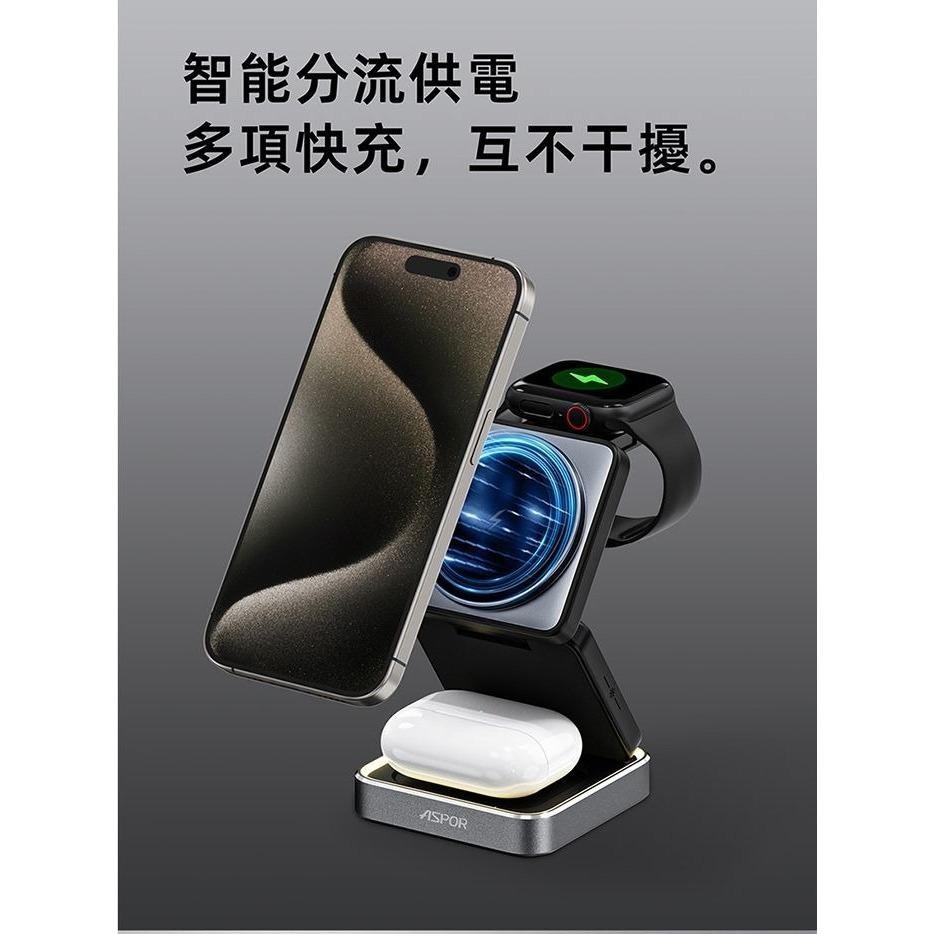 ASPOR 無線充電 MagSafe 無線充電座 無線充電盤 磁吸充電 磁吸充電座 充電座 無線充 小魔方充電座 W90-細節圖8