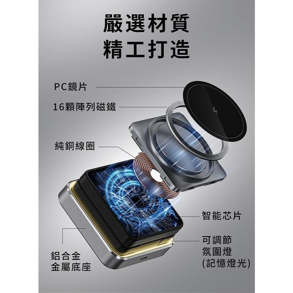 ASPOR 無線充電 MagSafe 無線充電座 無線充電盤 磁吸充電 磁吸充電座 充電座 無線充 小魔方充電座 W90-細節圖9