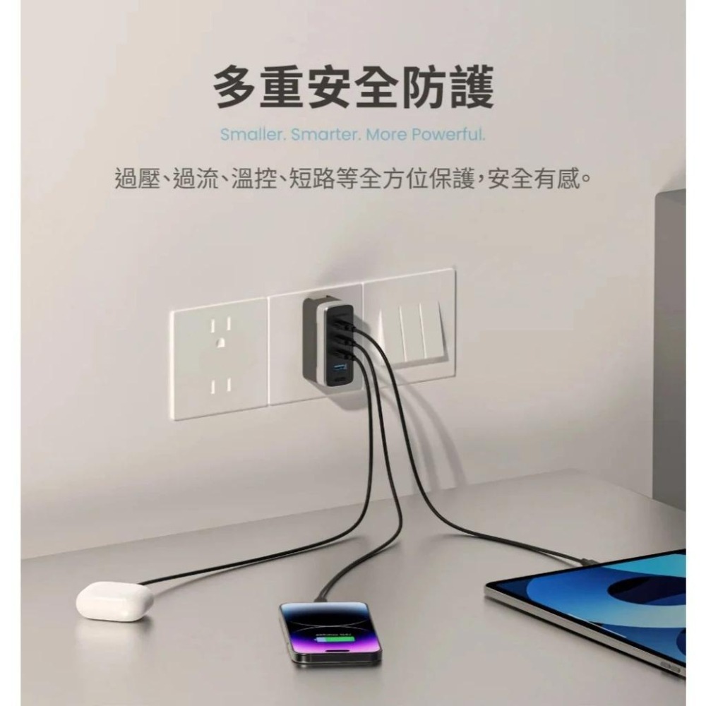 MOZTECH 67W 75W 氮化鎵 充電頭 充電器 電源供應器 多孔充電頭 快充充電頭 GaN 充電器 安卓 蘋果-細節圖9