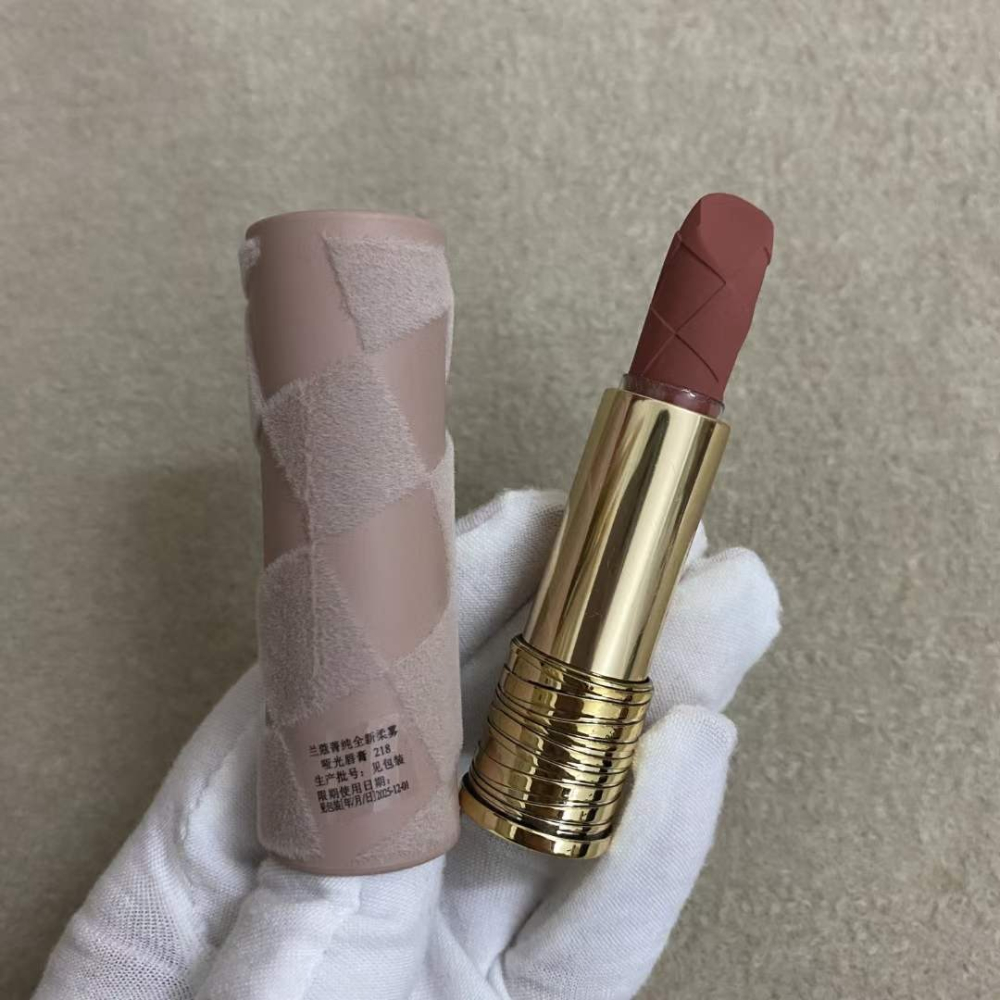 💕59Qoo批發💕蘭蔻 絕對完美柔霧唇膏 2023 棋盤格小蠻腰唇膏 情人節限定 218 196 粉金管-細節圖4