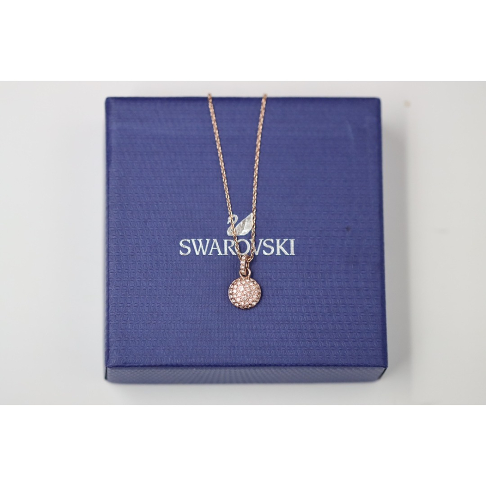 💕59Qoo批發💕女神節禮物❤️❤️ Swarovski 銀色玫瑰金 滿鑽小圓餅鎖骨項鍊  送原廠禮盒+購買證明+原-細節圖7