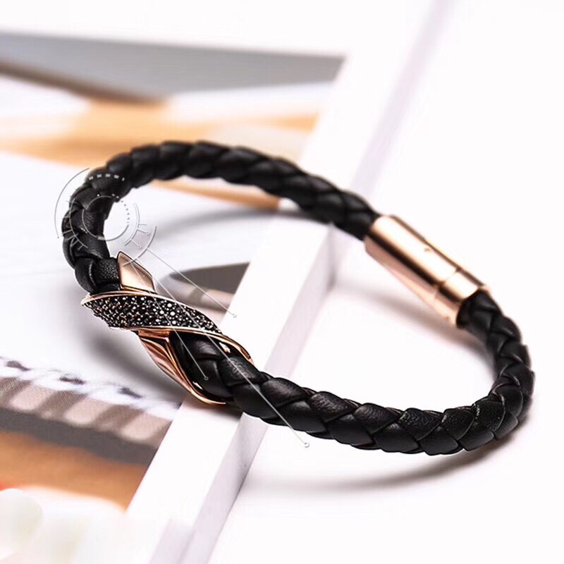 💕59Qoo批發💕Swarovski  新款黑皮繩 現貨供應 男款女款 編號：B5864388-細節圖2