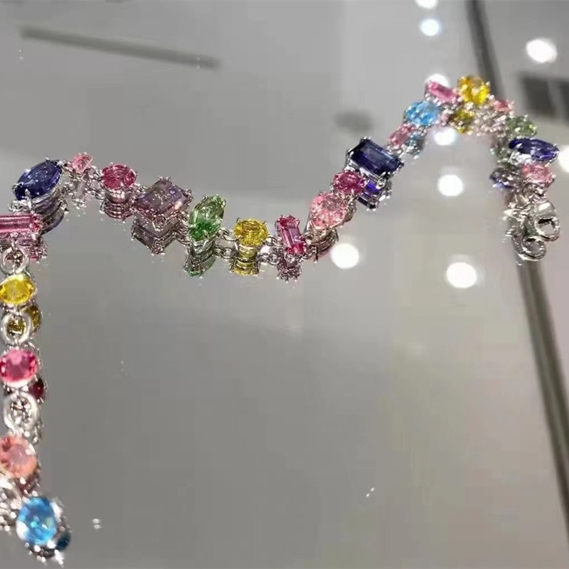 💕59Qoo批發💕Swarovski  新品Gema520手鍊女彩虹色流光溢彩水晶糖果手鍊施華洛水晶-細節圖3