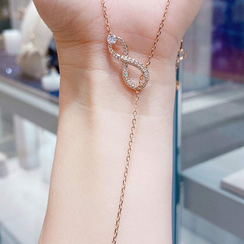 💕59Qoo批發💕 Swarovski  Y型永恆愛意流蘇項鍊女施華洛元素水晶鎖骨鏈-細節圖2