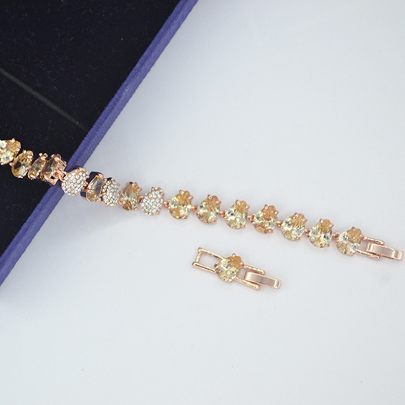 💕59Qoo批發💕 Swarovski  粉紅水滴手鍊女施華洛元素水晶月光手鐲-細節圖3