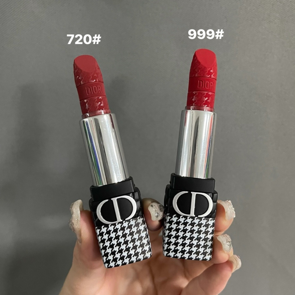 💕59Qoo批發💕 DIOR 迪奧 限量版千鳥格紋口紅 /絲絨720#-絲絨999#-亮光312#-啞光772#-細節圖2