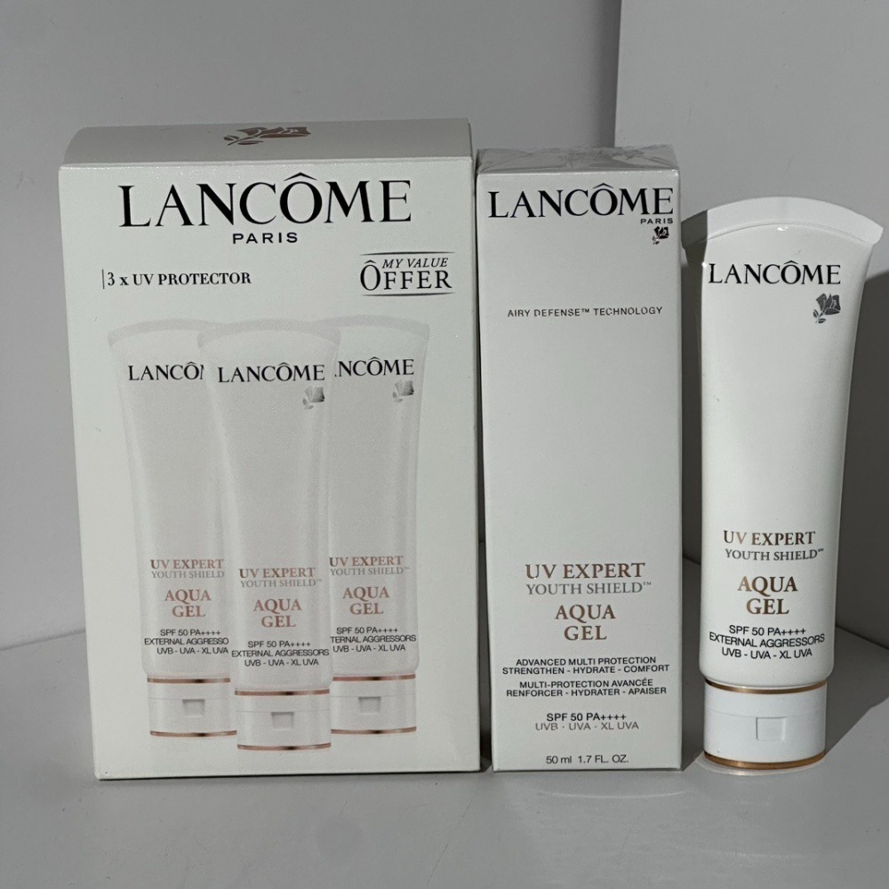 💕59Qoo批發💕法國 蘭蔻 小白管三支裝/組  防曬霜  超輕盈UV水凝露50ml 限定加大版-細節圖2