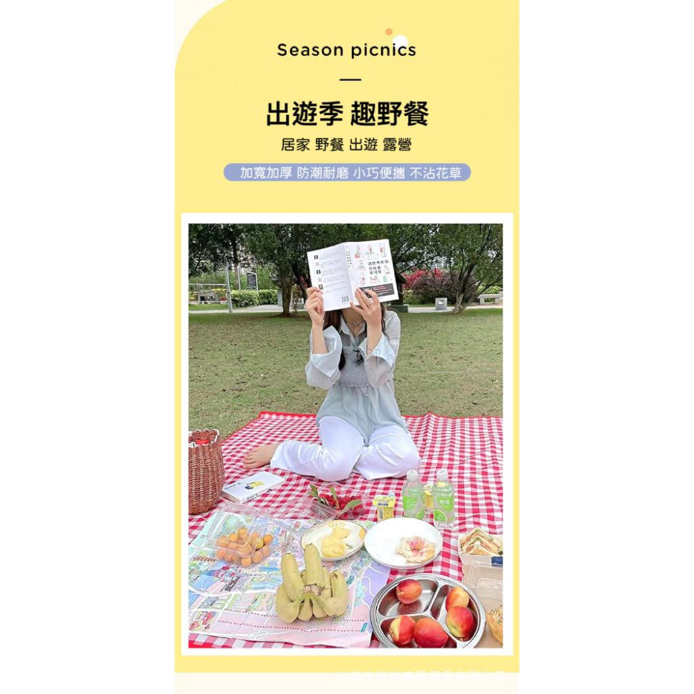 野餐墊 野餐 防水野餐墊 野餐墊200x200 野餐地墊 沙灘墊 輕便野餐墊 草地墊 戶外用品 野餐必備 露營墊 戶外墊-細節圖2