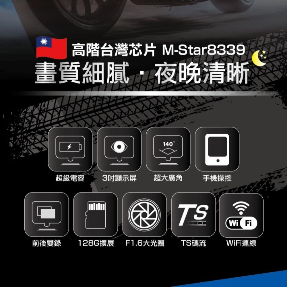 【台灣現貨 免運】限量出清價 錄眼王K2 pro 機車行車紀錄器 3吋螢幕 前後雙鏡頭1080P-細節圖2