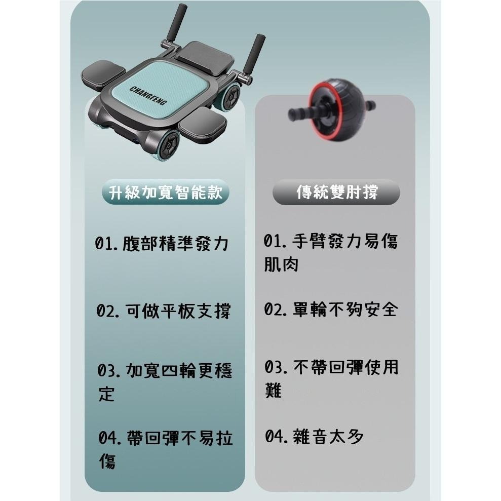 【台灣現貨 免運】自動回彈健腹輪(附贈跪墊) 健身 強化核心 雕刻腹肌 四輪穩固 多功能健腹輪 燃脂-細節圖5