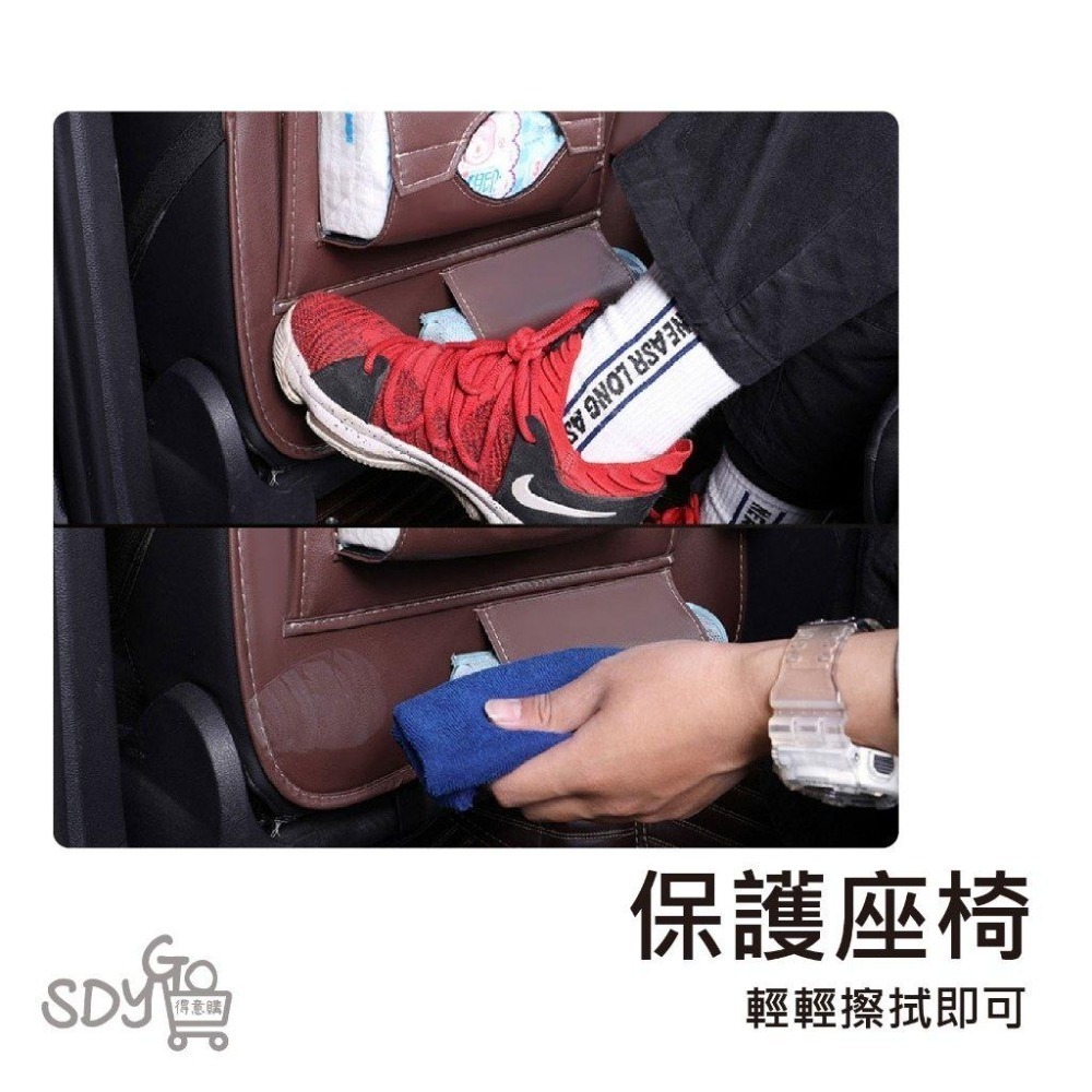 【台灣現貨 免運】汽車椅背收納式餐桌 高承重 不傷座椅 手機支架 汽車收納 垃圾袋 垃圾桶 車用杯架 椅背袋-細節圖4