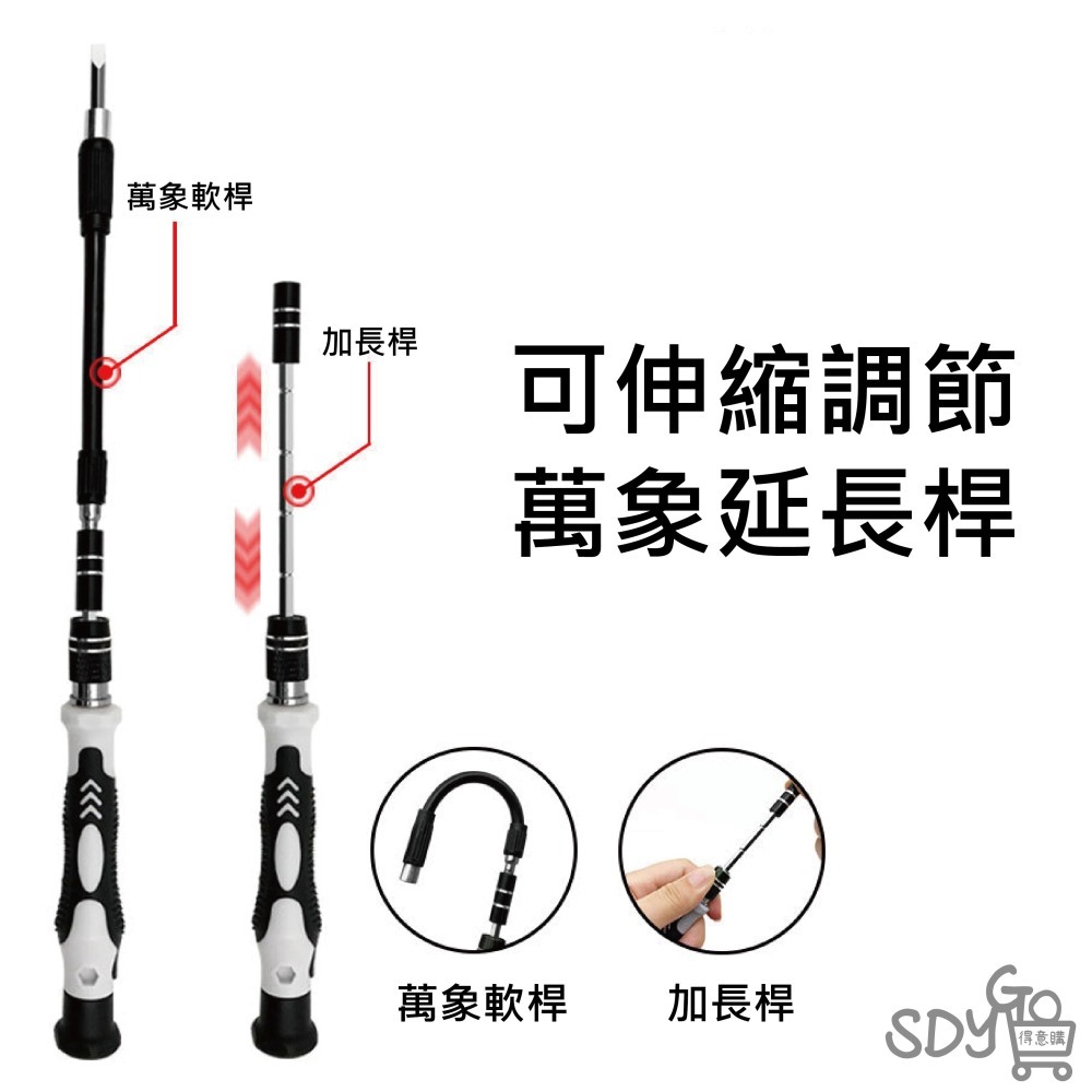 【7-ELEVEN 門市團購】專業工具組115合一 強磁 可伸縮調節 螺絲刀 鐘表拆機工具盒 組合螺絲起子-細節圖3