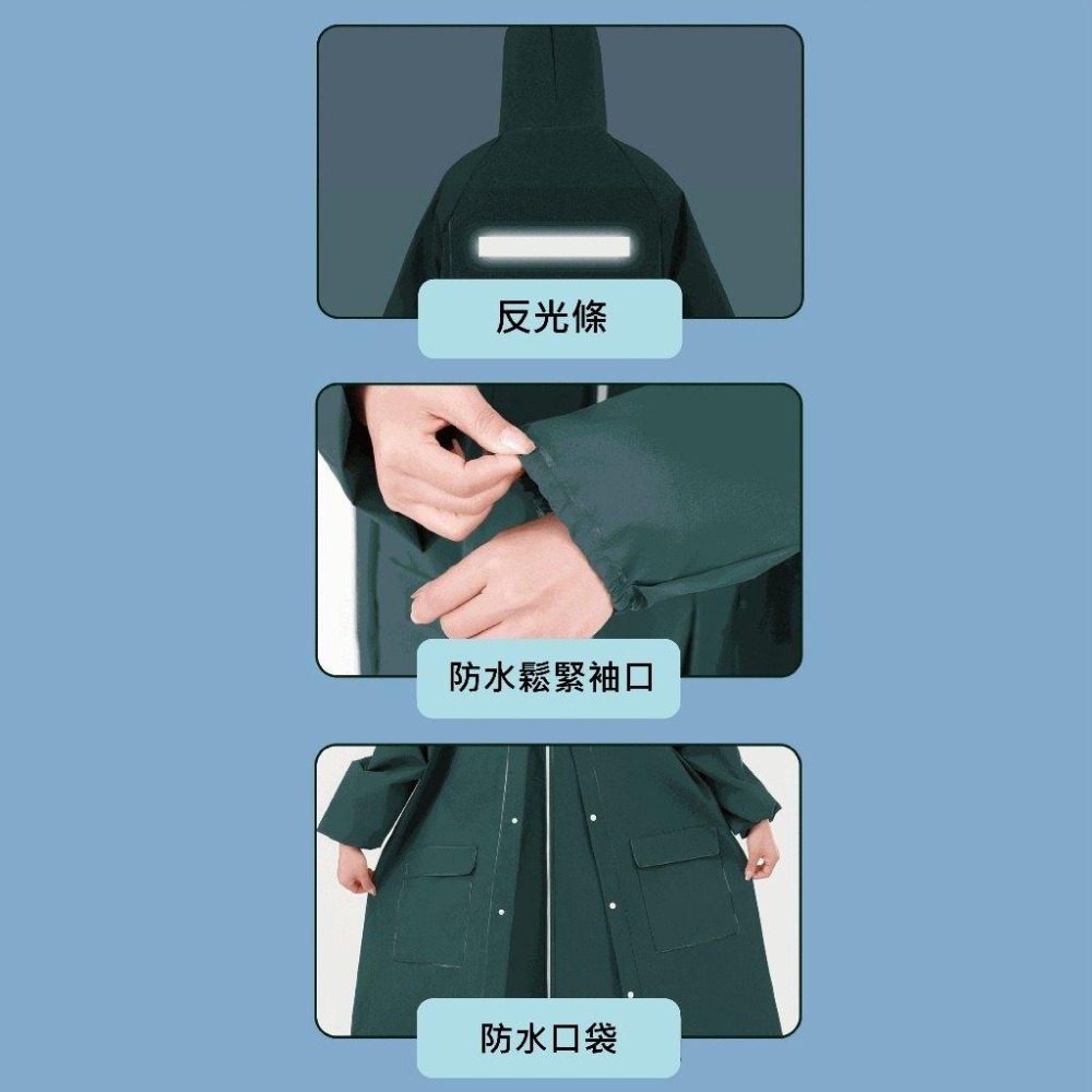 【台灣現貨 免運】風衣雨衣 雙層防水 雙口袋 雙帽檐 機車雨衣 摩托車雨衣 側開雨衣 斜開式雨衣 輕便雨衣-細節圖7