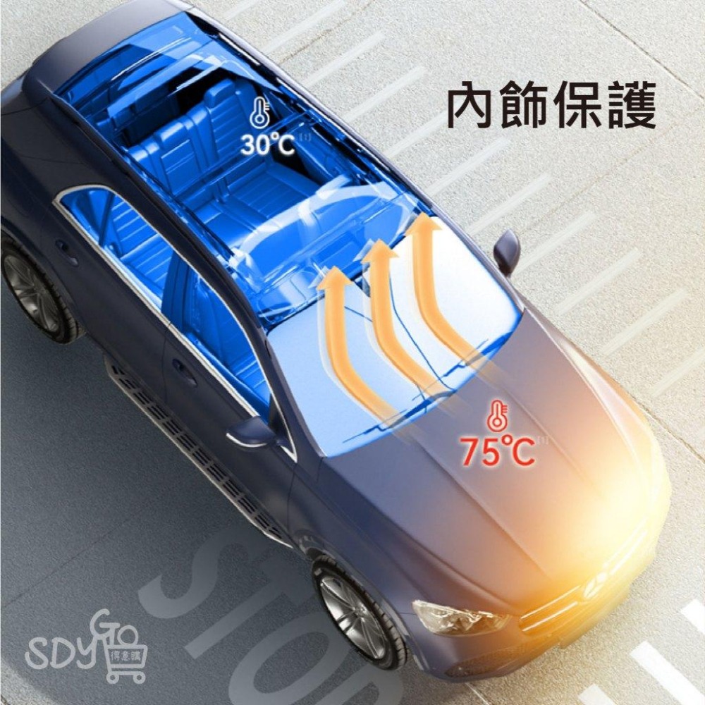 【台灣現貨 免運】汽車遮陽板 升級銀膠 隔熱防曬 保護內飾 適用99%車型 可折疊 3秒安裝 車用遮陽板 遮陽板-細節圖5