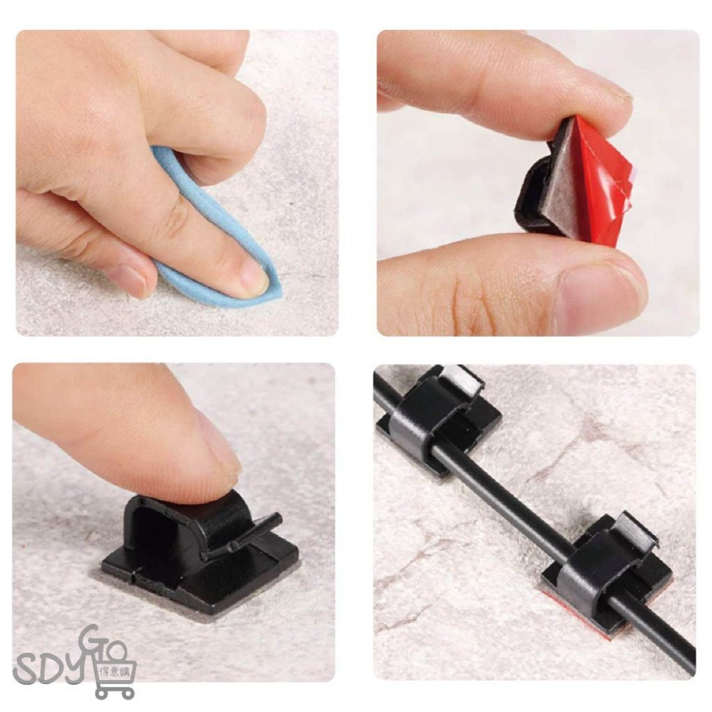 【台灣現貨 快速發貨】固線器 整線夾 線材整理 黏貼式 佈線扣 電線固定夾 固定座 佈線扣 束線扣 電線固定座 監控-細節圖5