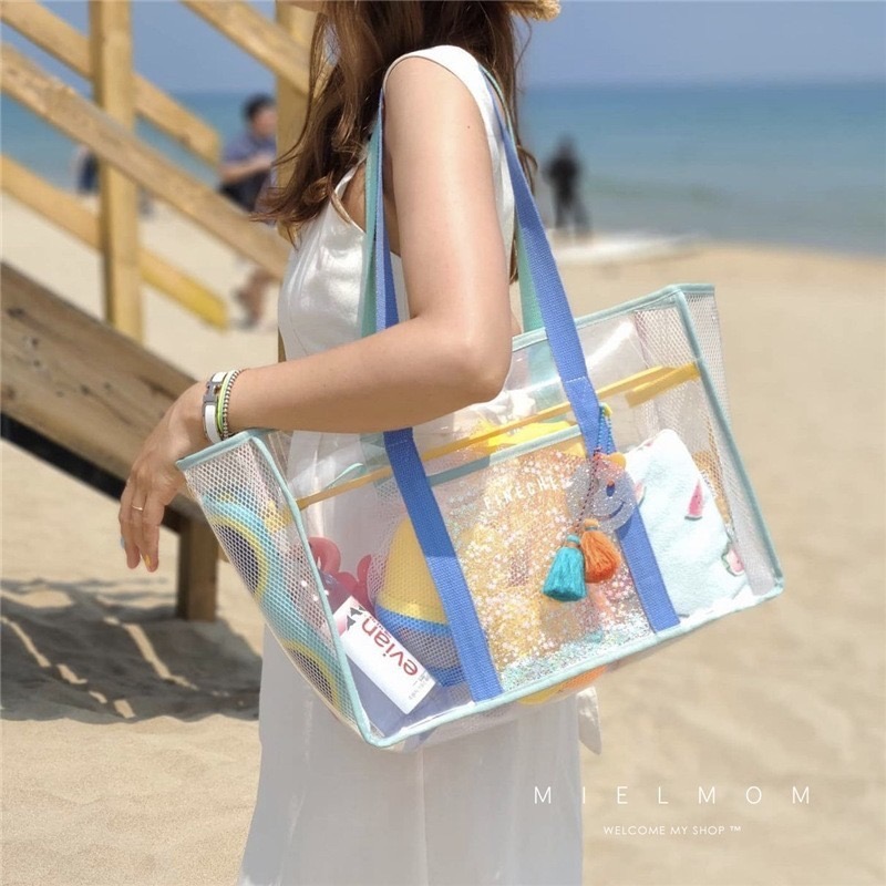 台灣現貨 海灘包 沙灘包 防水收納袋 透明收納袋 收納袋 旅行袋-細節圖3