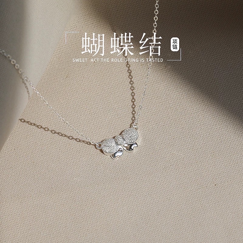 Like.acc❤️ 現貨 925純銀蝴蝶結🎀項鏈 鎖骨鍊P188-細節圖3