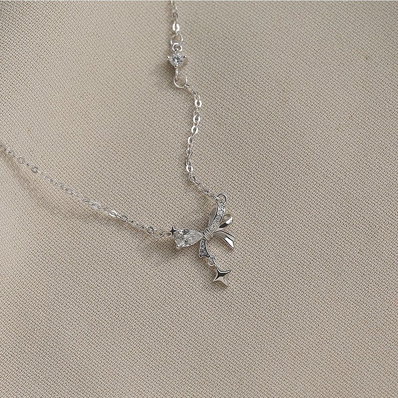 Like.acc❤️現貨 925純銀蝴蝶結🎀項鏈 鎖骨鍊P217-細節圖3