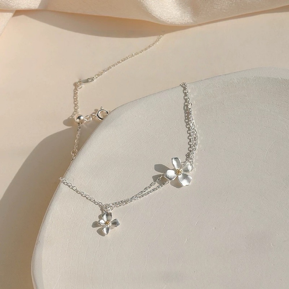 Like.acc❤️ 現貨 925純銀個性花朵🌼手鏈P281-細節圖4