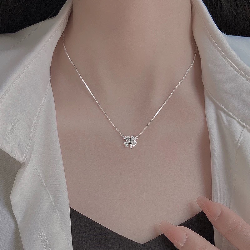Like.acc❤️ 現貨 925純銀幸運草🍀項鏈 鎖骨鍊P599-細節圖2