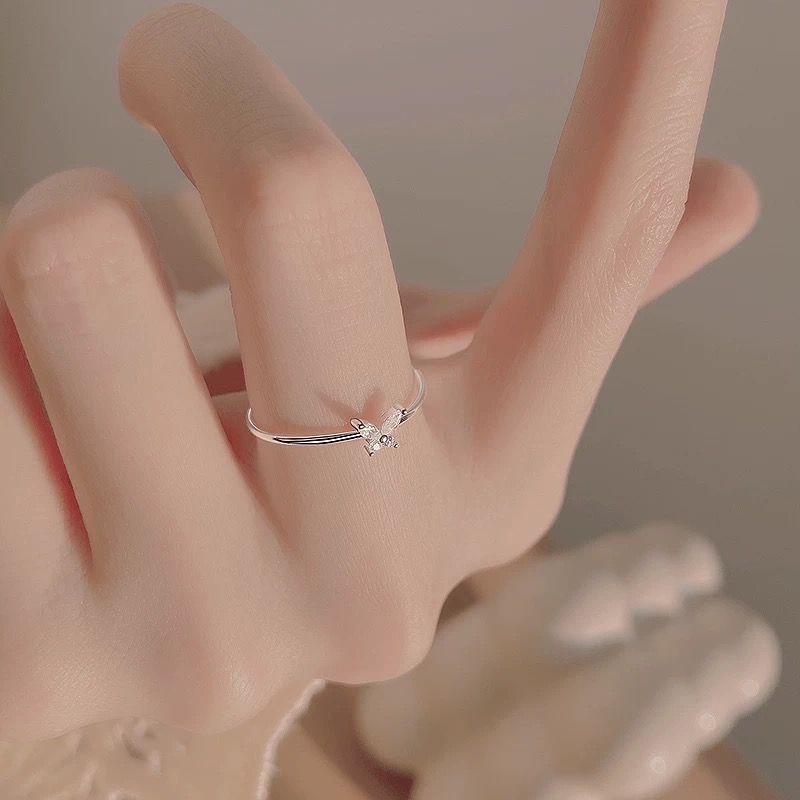 Like.acc❤️ 現貨 925純銀閃鑽💍蝴蝶🦋戒指P665-細節圖2