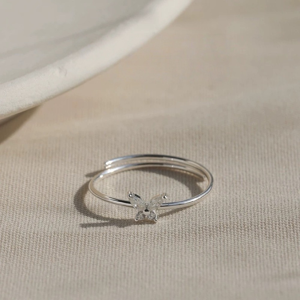 Like.acc❤️ 現貨 925純銀閃鑽💍蝴蝶🦋戒指P665-細節圖3