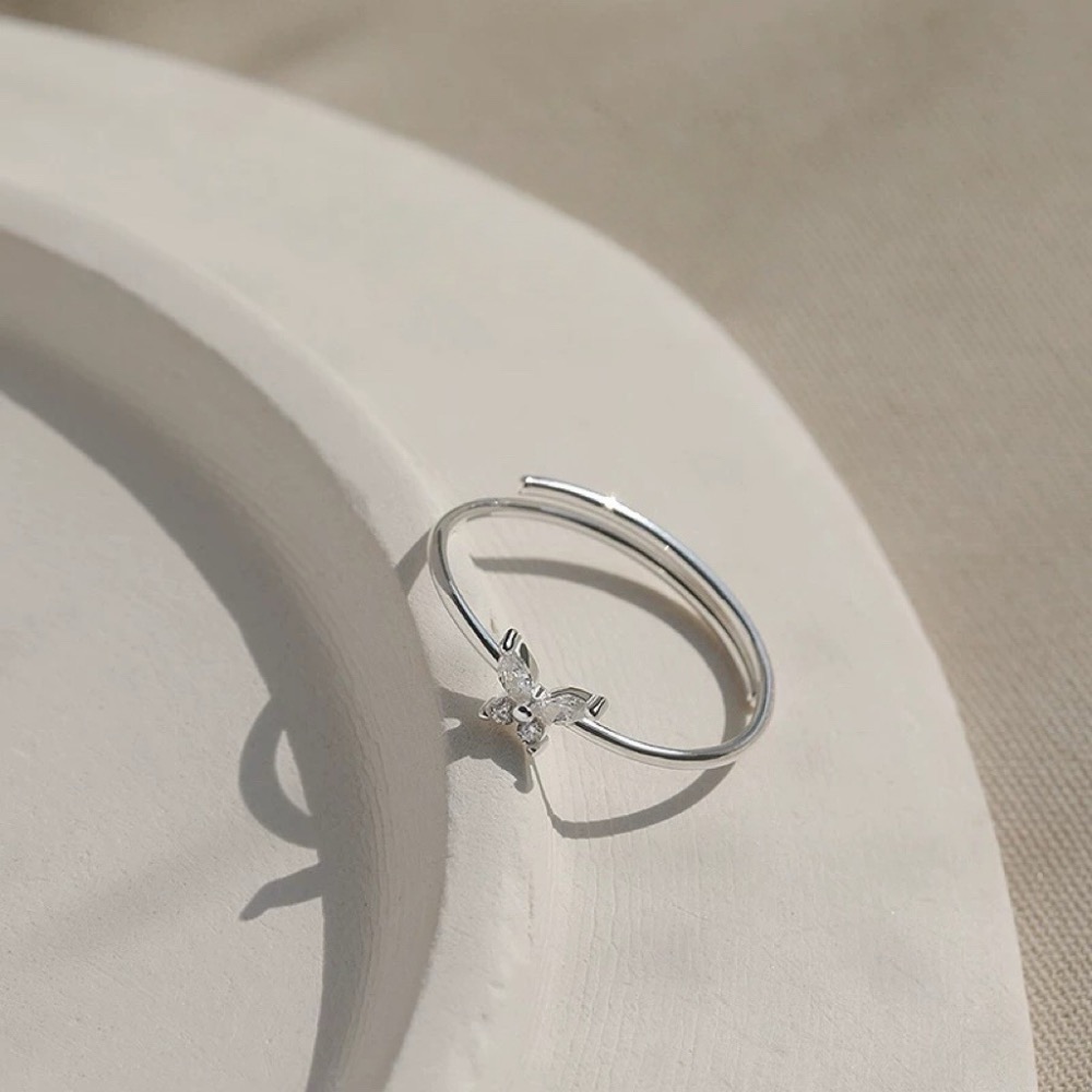 Like.acc❤️ 現貨 925純銀閃鑽💍蝴蝶🦋戒指P665-細節圖4