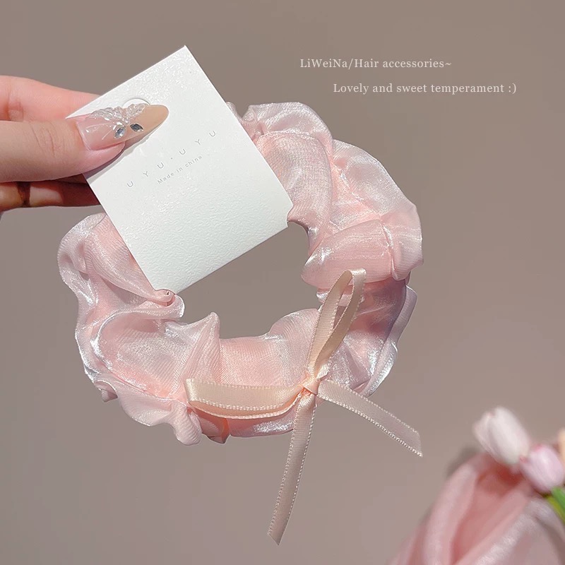 Like.acc 現貨 粉色蝴蝶結大腸髮圈H104-細節圖3