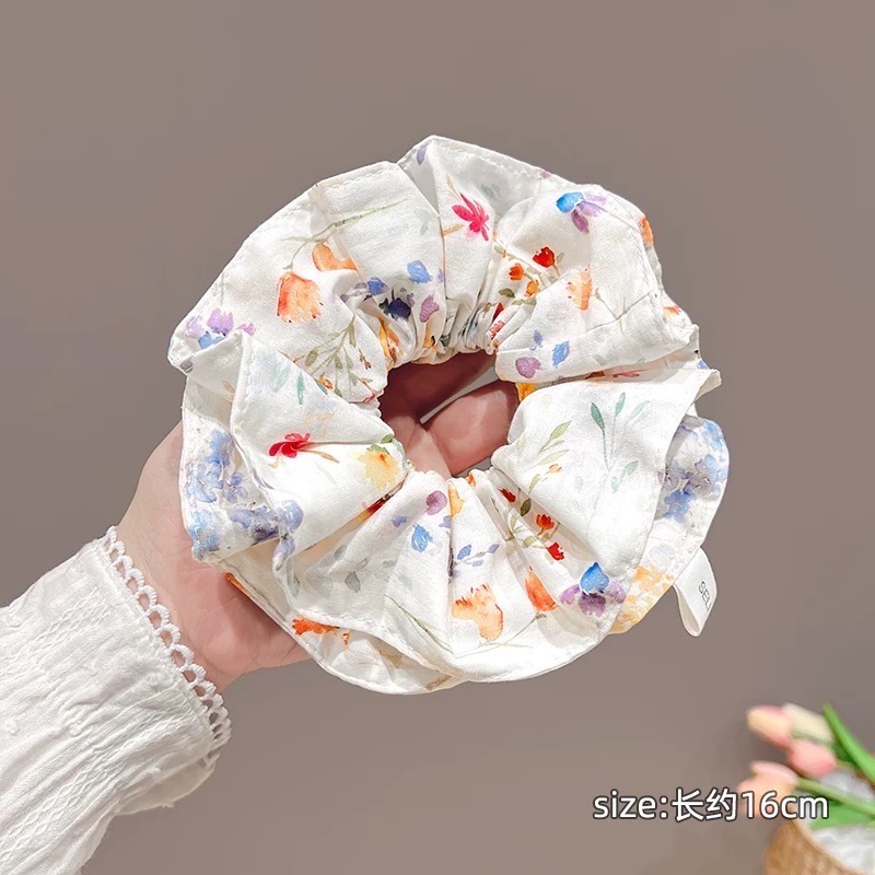 Like.acc 現貨 復古碎花方巾大腸圈H173-細節圖2