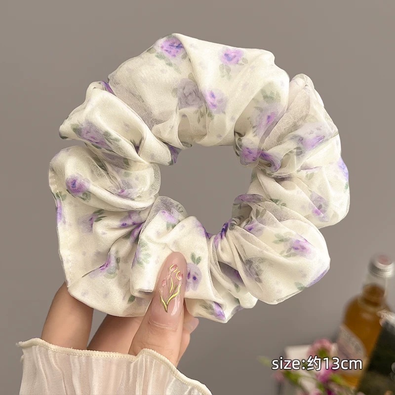 Like.acc 現貨 碎花網紗大腸髮圈H255-細節圖5