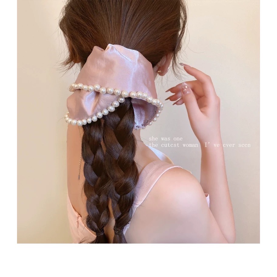 Like.acc 現貨 韓版氣質珍珠大腸髮圈H268-細節圖2