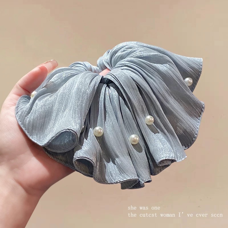 Like.acc 現貨 流光緞面珍珠大腸髮圈H309-細節圖2