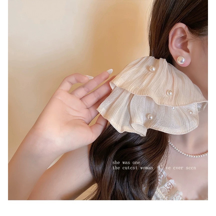 Like.acc 現貨 流光緞面珍珠大腸髮圈H309-規格圖4