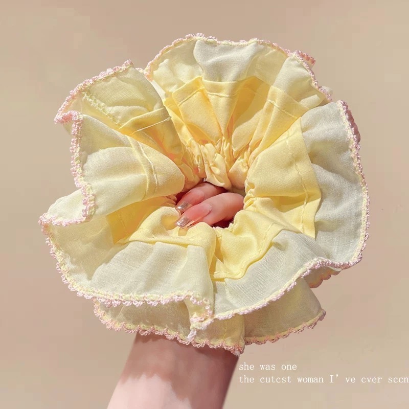 Like.acc 現貨 韓系甜美花邊雙層大腸圈H362-規格圖3