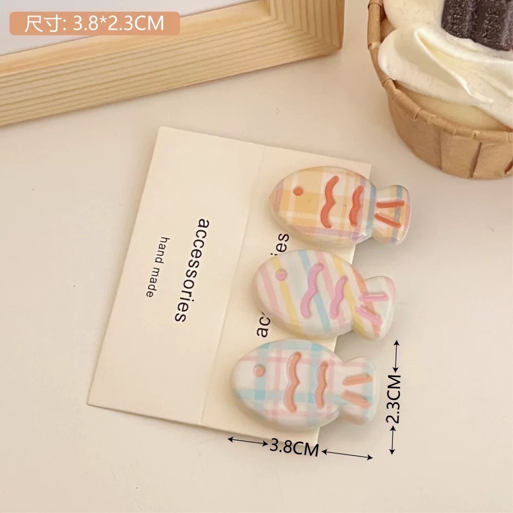 Like.acc 現貨 可愛鯛魚燒髮夾一組3入H676-規格圖3