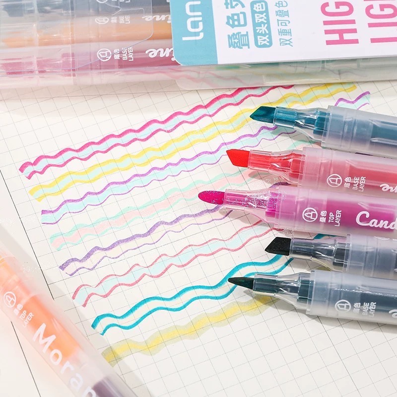 Like.acc 現貨 雙頭疊色螢光筆標記重點W815-細節圖2