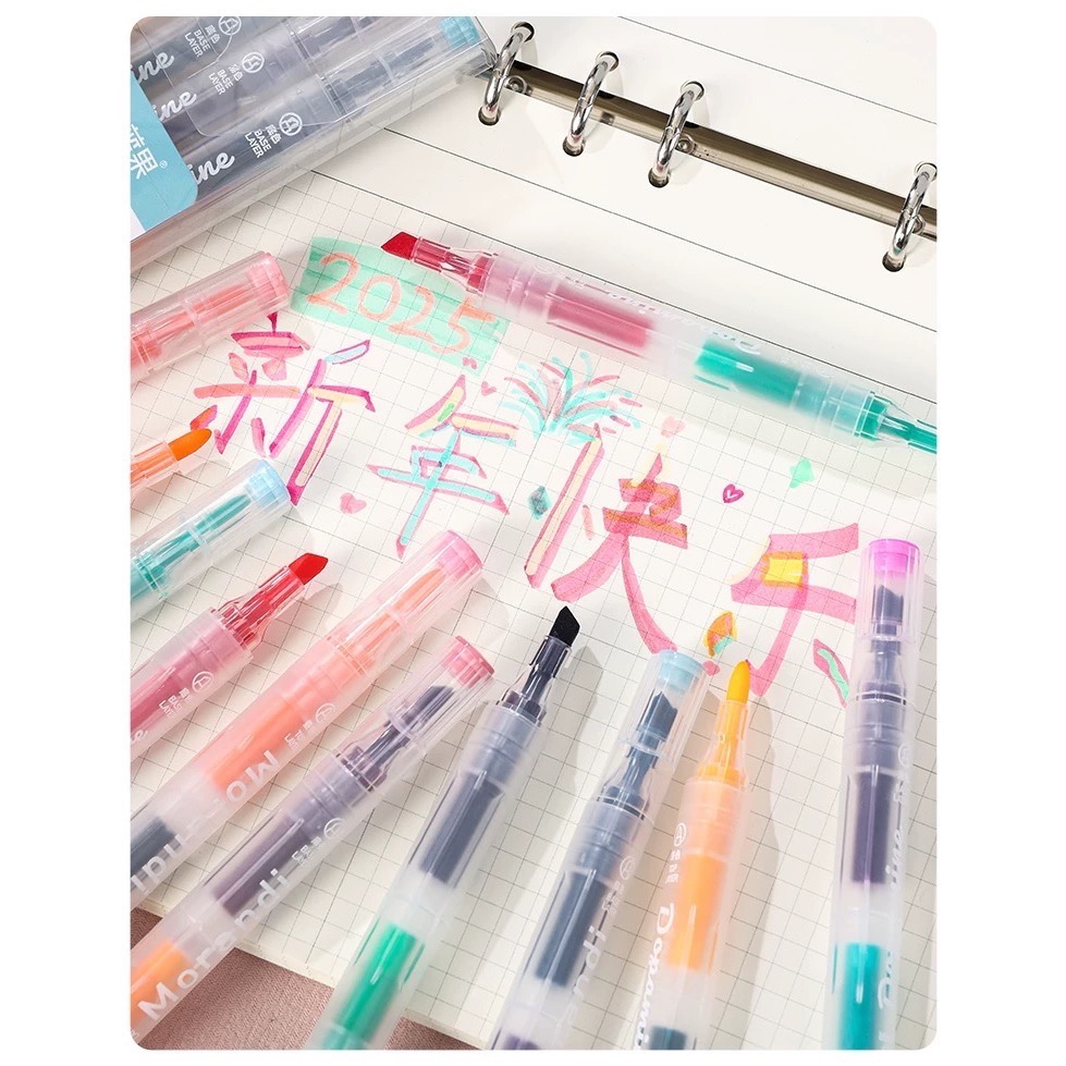 Like.acc 現貨 雙頭疊色螢光筆標記重點W815-細節圖4