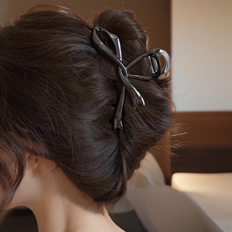 Like.acc 現貨 蝴蝶結🎀氣質金屬抓夾 鯊魚夾H858-細節圖2