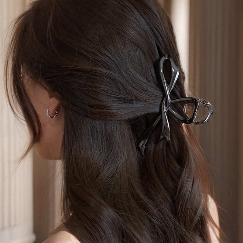 Like.acc 現貨 蝴蝶結🎀氣質金屬抓夾 鯊魚夾H858-細節圖3