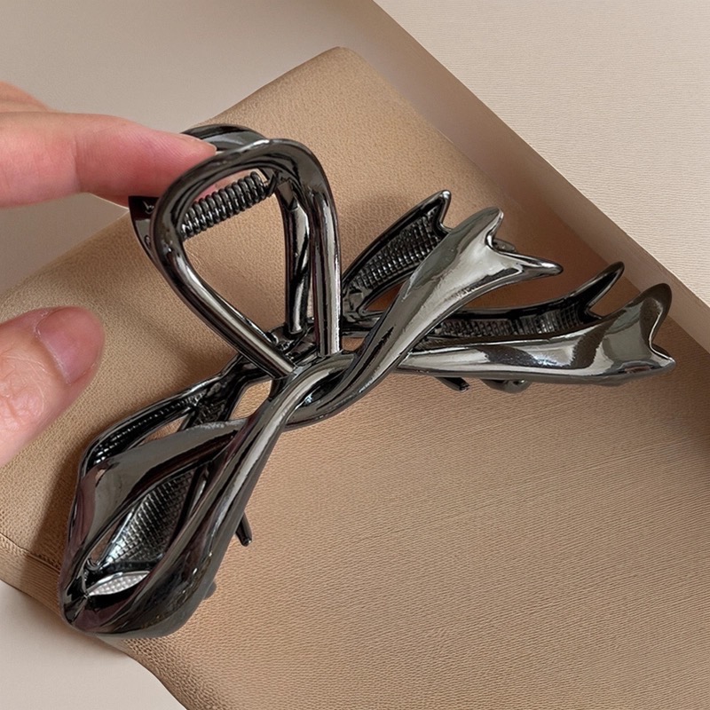 Like.acc 現貨 蝴蝶結🎀氣質金屬抓夾 鯊魚夾H858-規格圖3